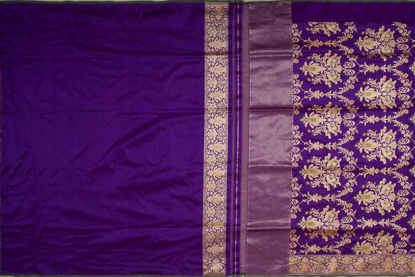 Banarasi Silk Kadwa Jaal Purple Saree