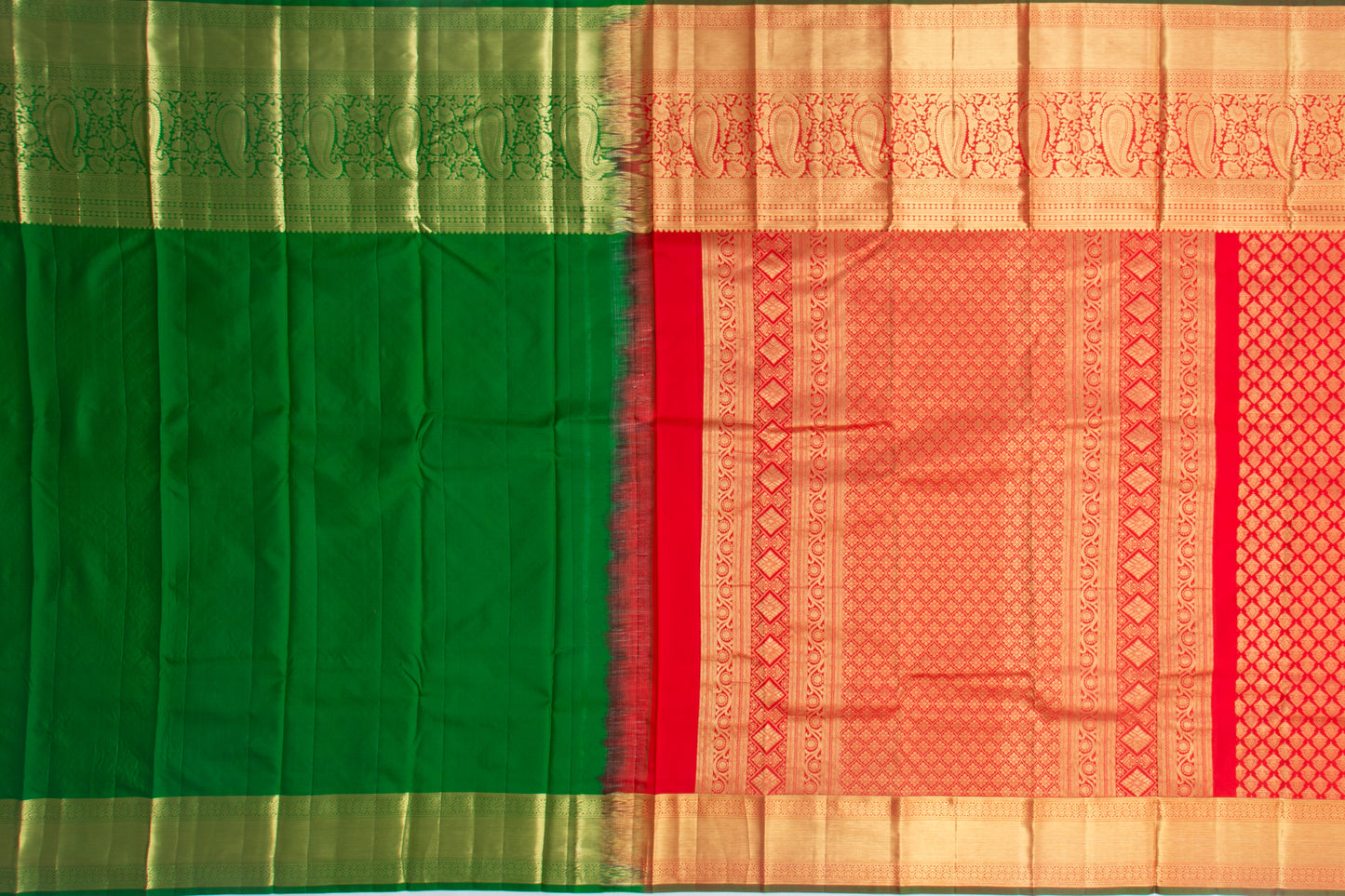 Kanchipuram Silk Brocade Red Saree