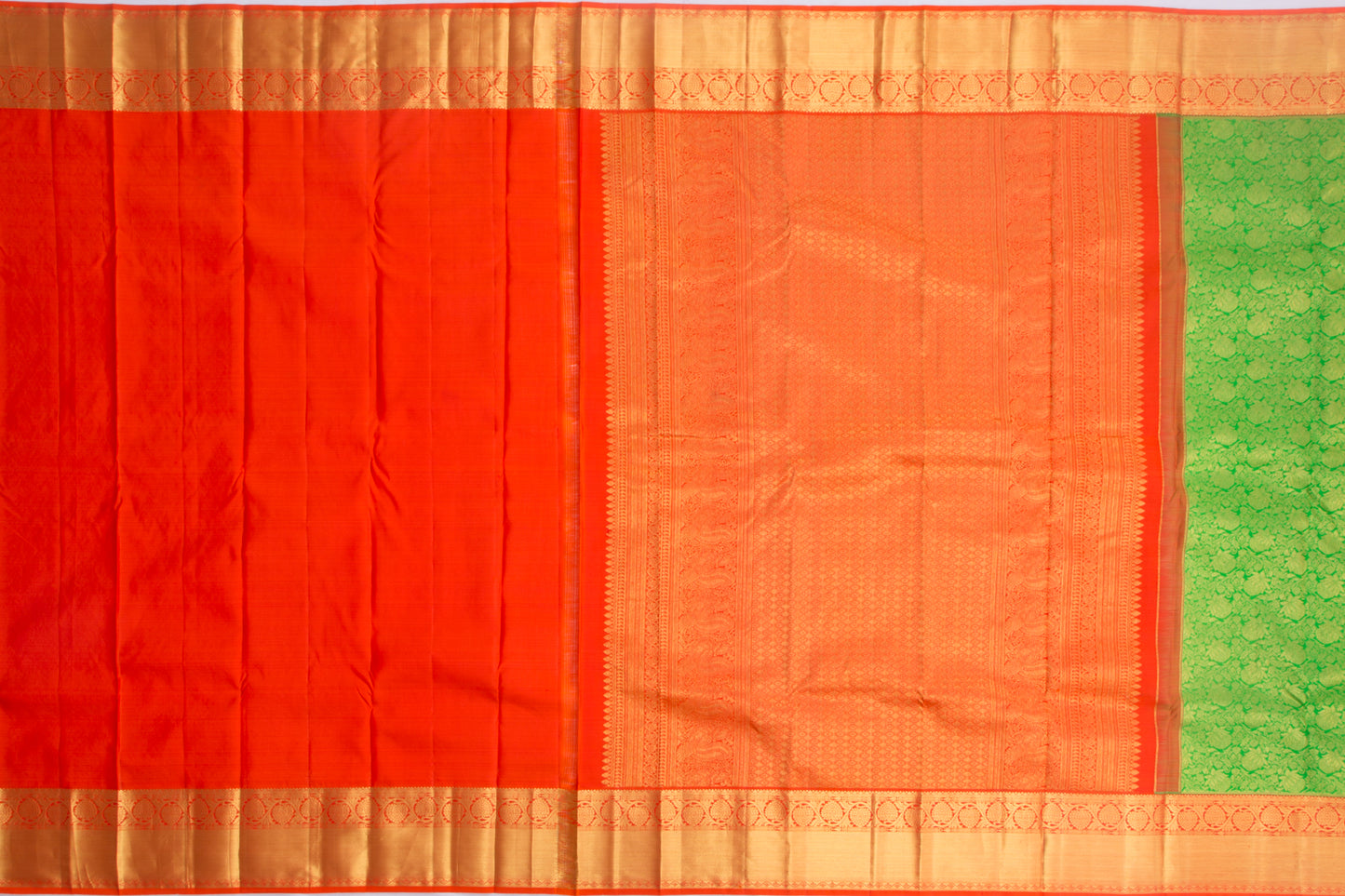 Taranga Kanchi Silk Jaal Green Saree