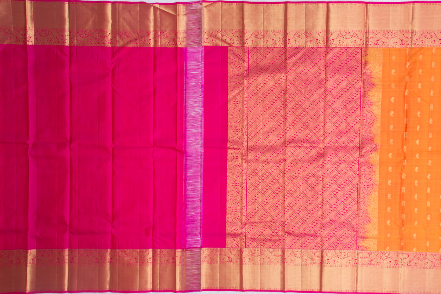 Taranga Kanchi Silk Butta Orange Saree
