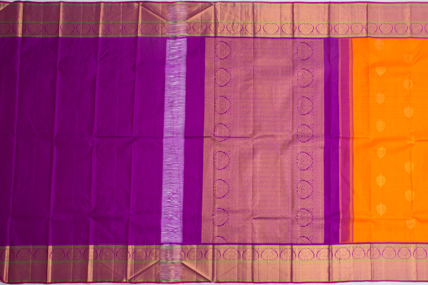 Kanchipuram Silk Butta Orange Saree