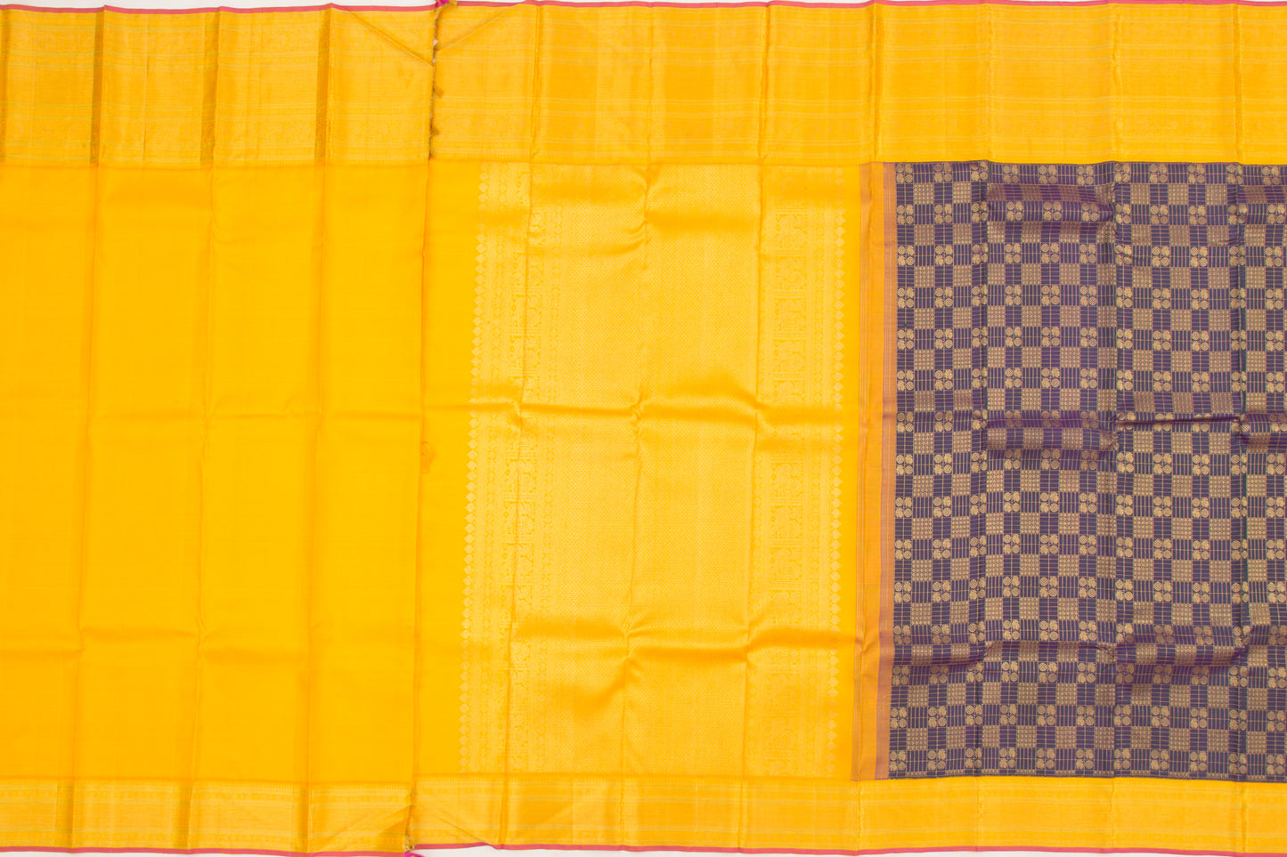 Kanchipuram Silk Checks And Butta Blue Saree