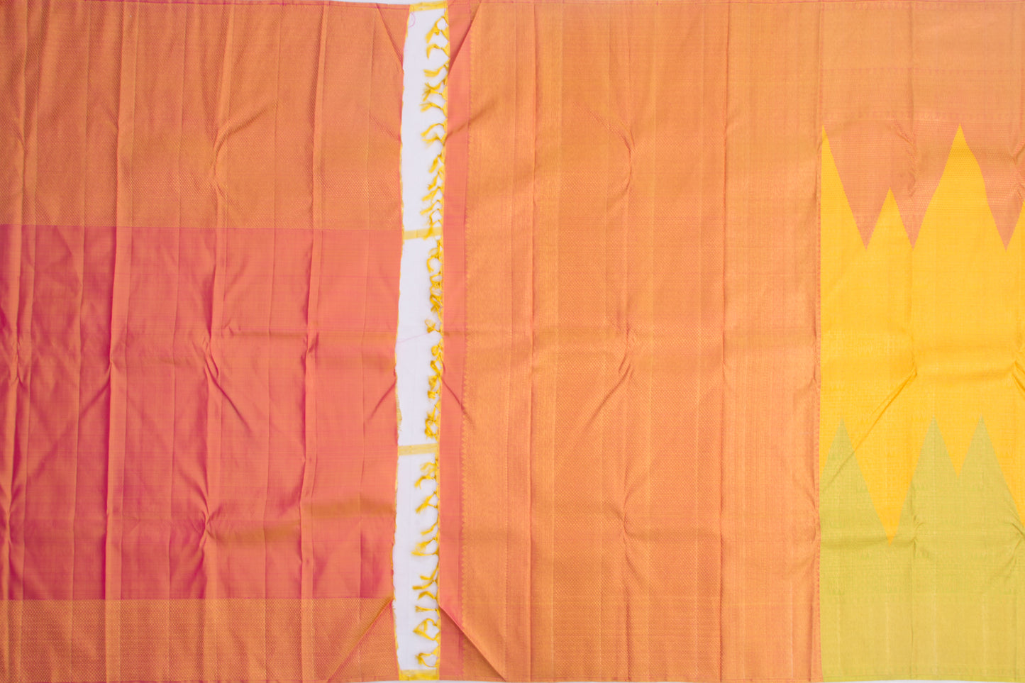 Kanchipuram Silk Brocade Yellow Saree