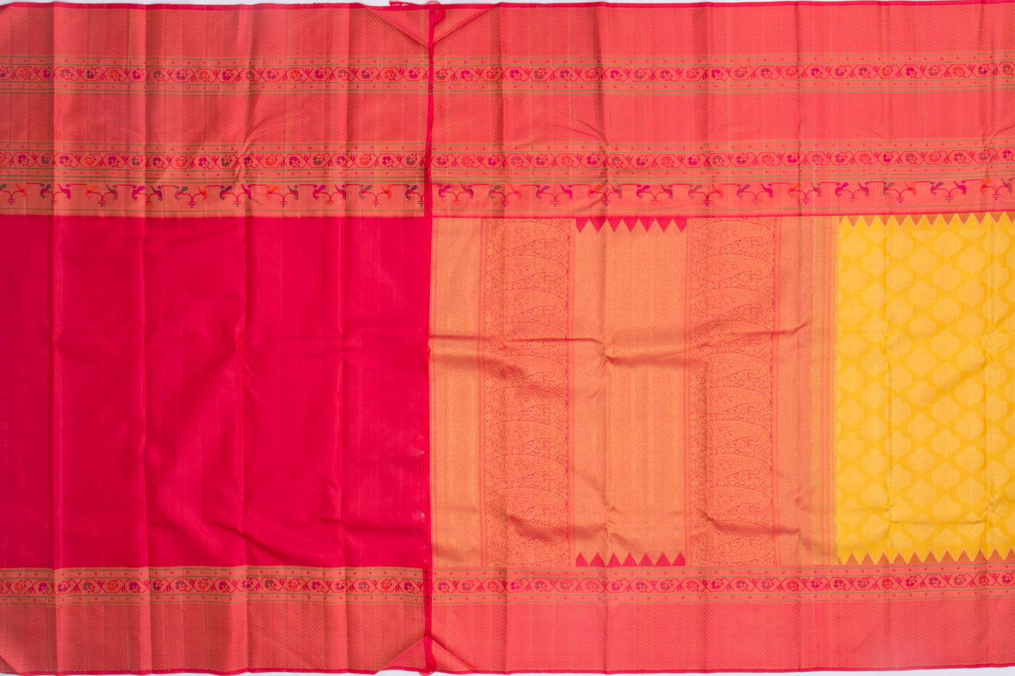 Kanchipuram Silk Butta Yellow Saree