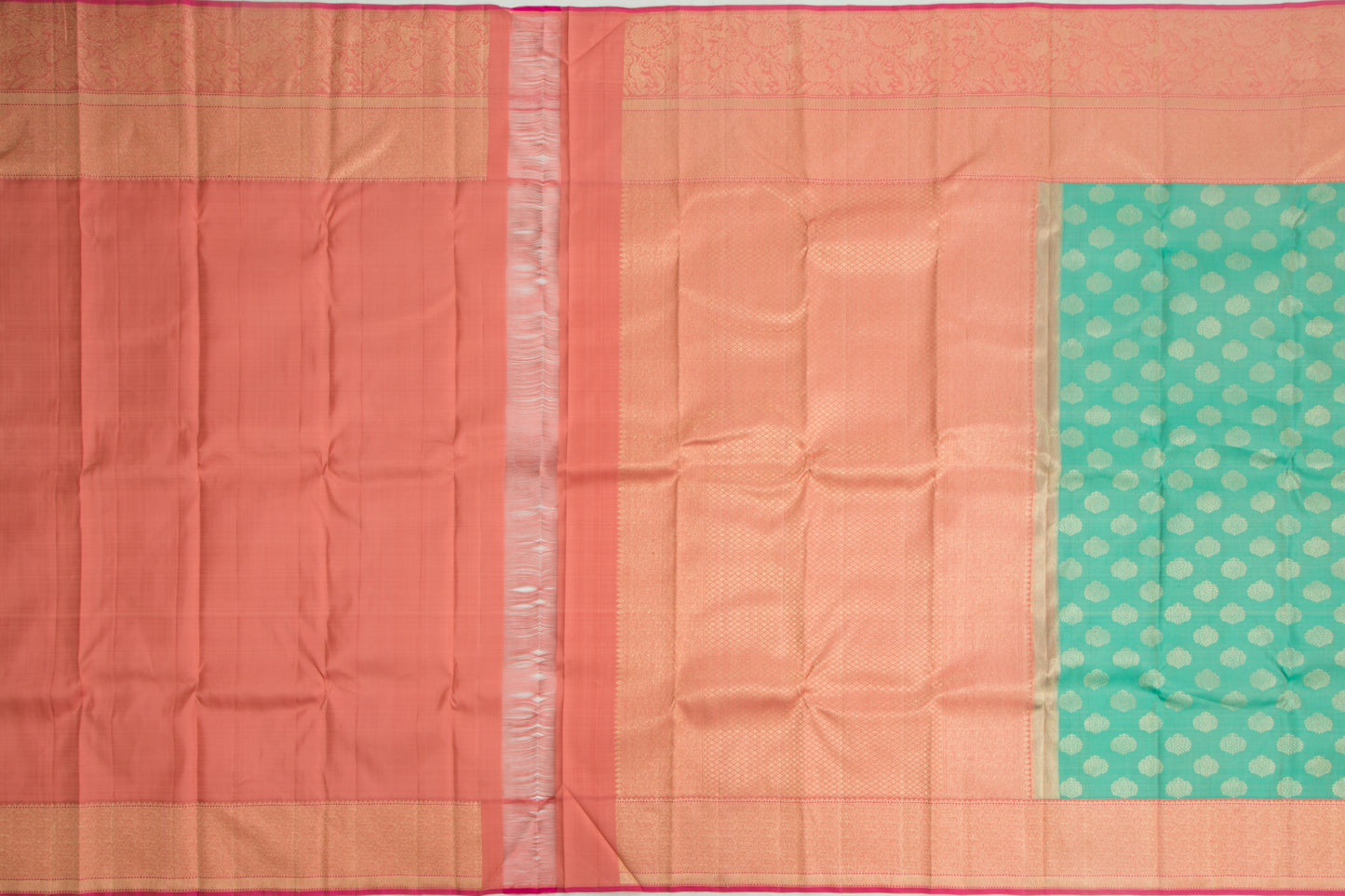 Kanchipuram Silk Brocade Mint Green Saree