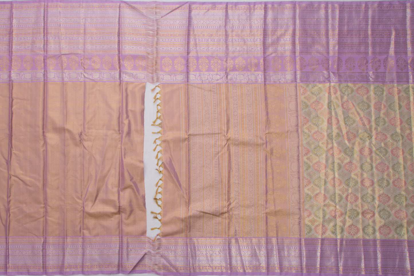 Kanchipuram Silk Tissue Brocade Gold Saree