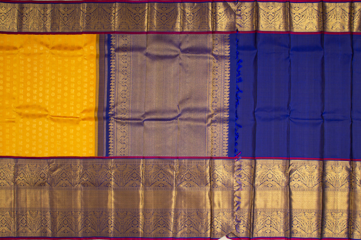 Kanchipuram Silk Butta Yellow Saree