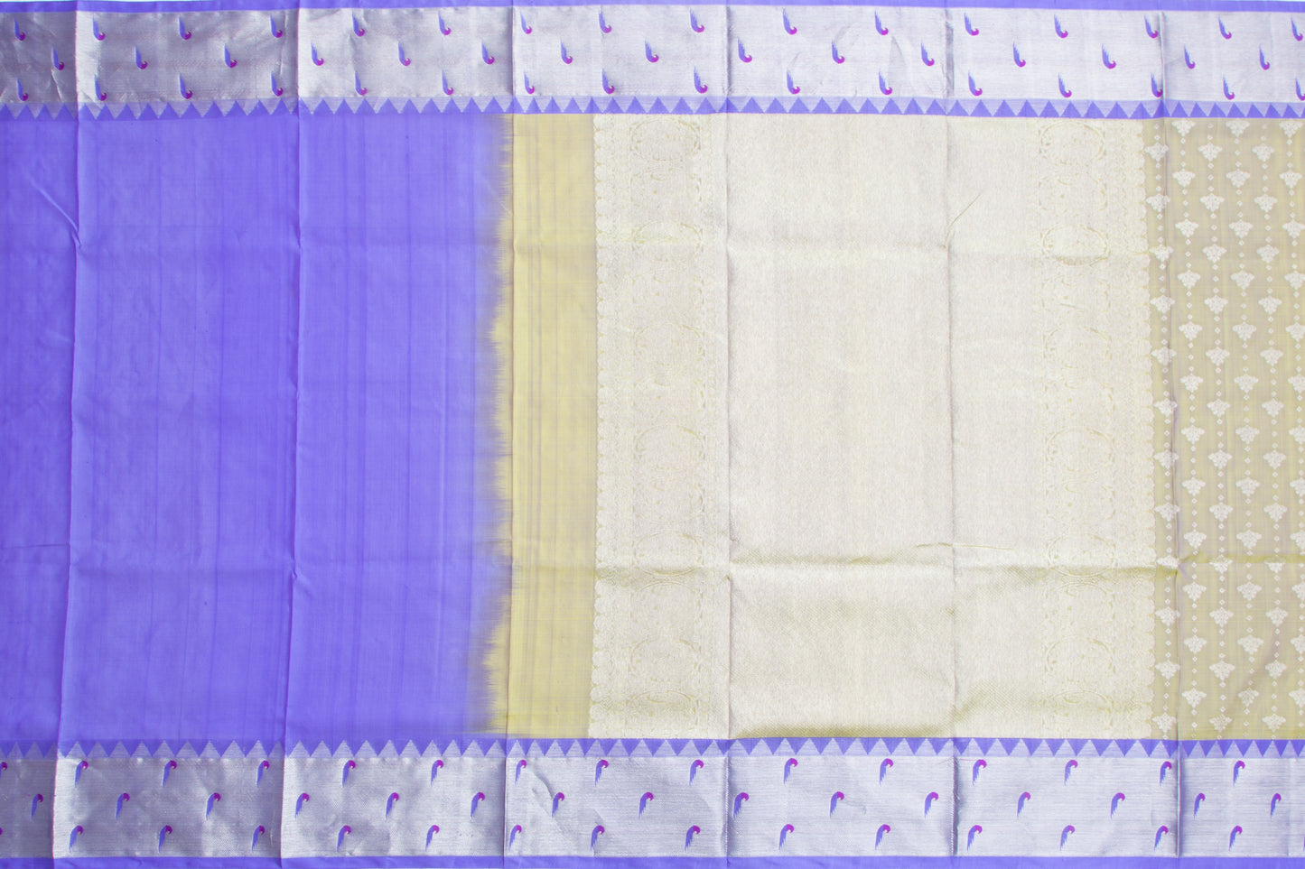 Venkatagiri Silk Brocade Dual Tone Green And Blue Saree