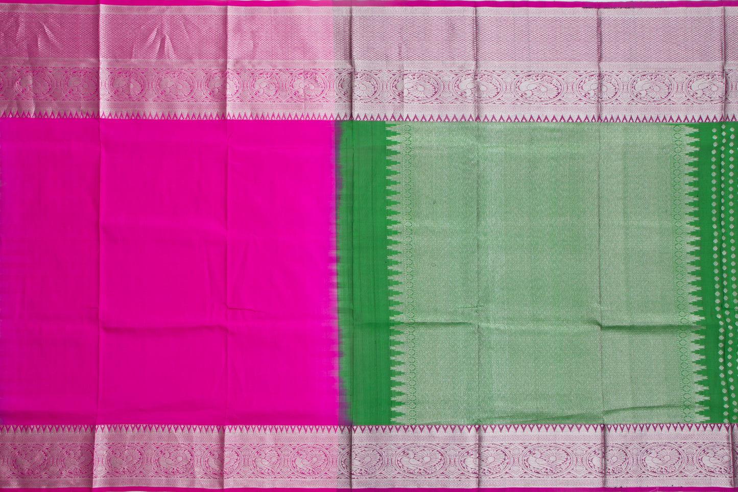 Venkatagiri Silk Butta Green Saree