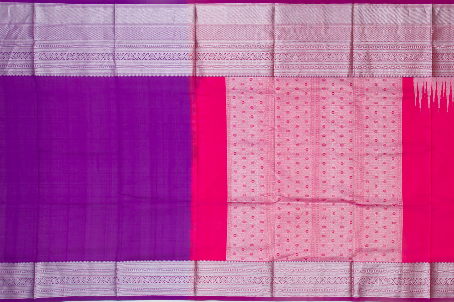 Venkatagiri Silk Plain Magenta Pink Saree