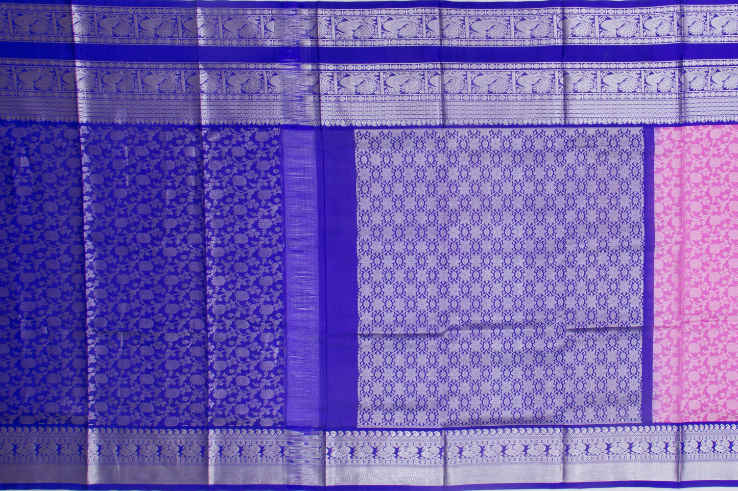 Venkatagiri Silk Jaal Pink Saree