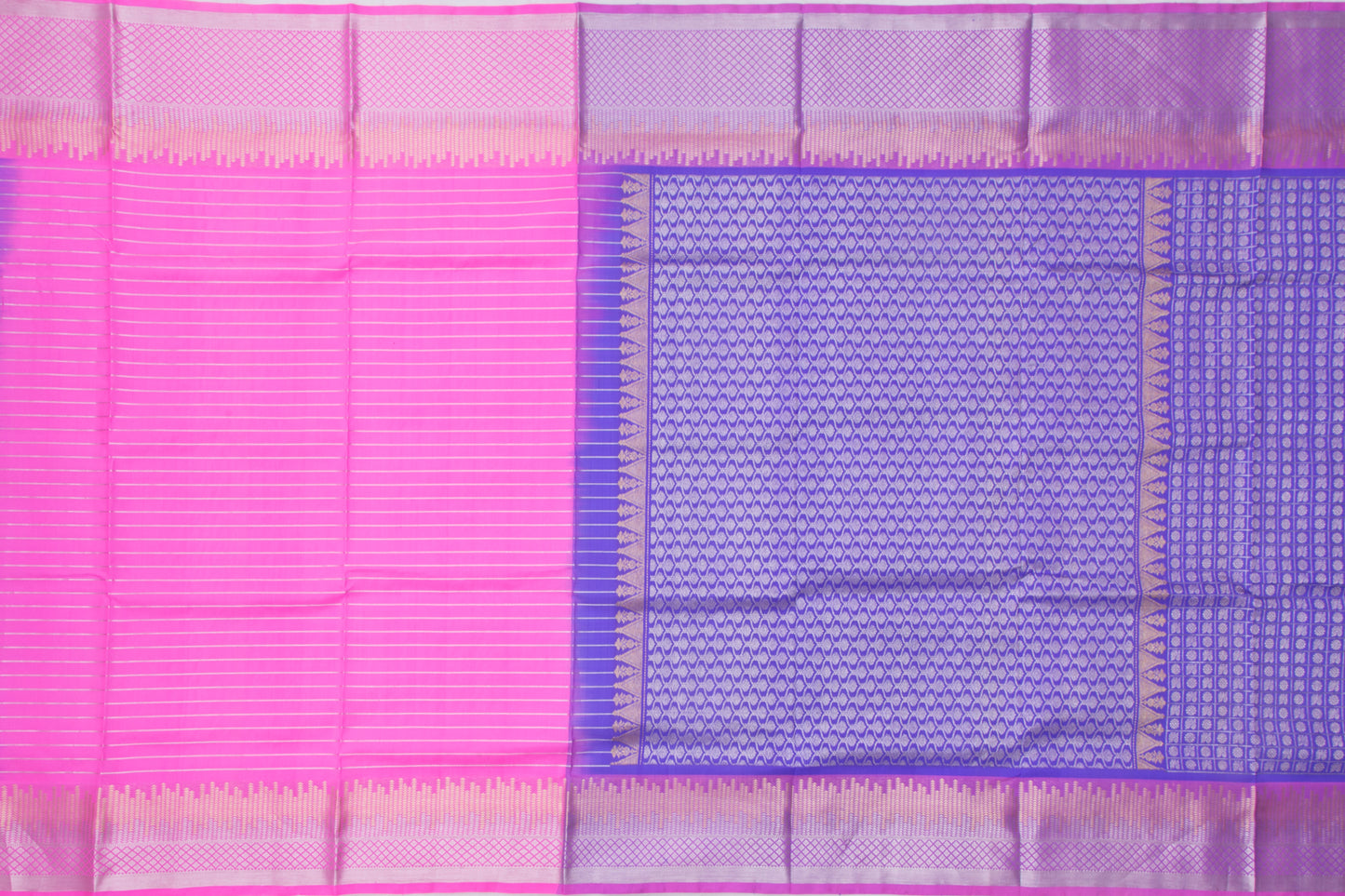 Venkatagiri Silk Checks And Butta Blue Saree