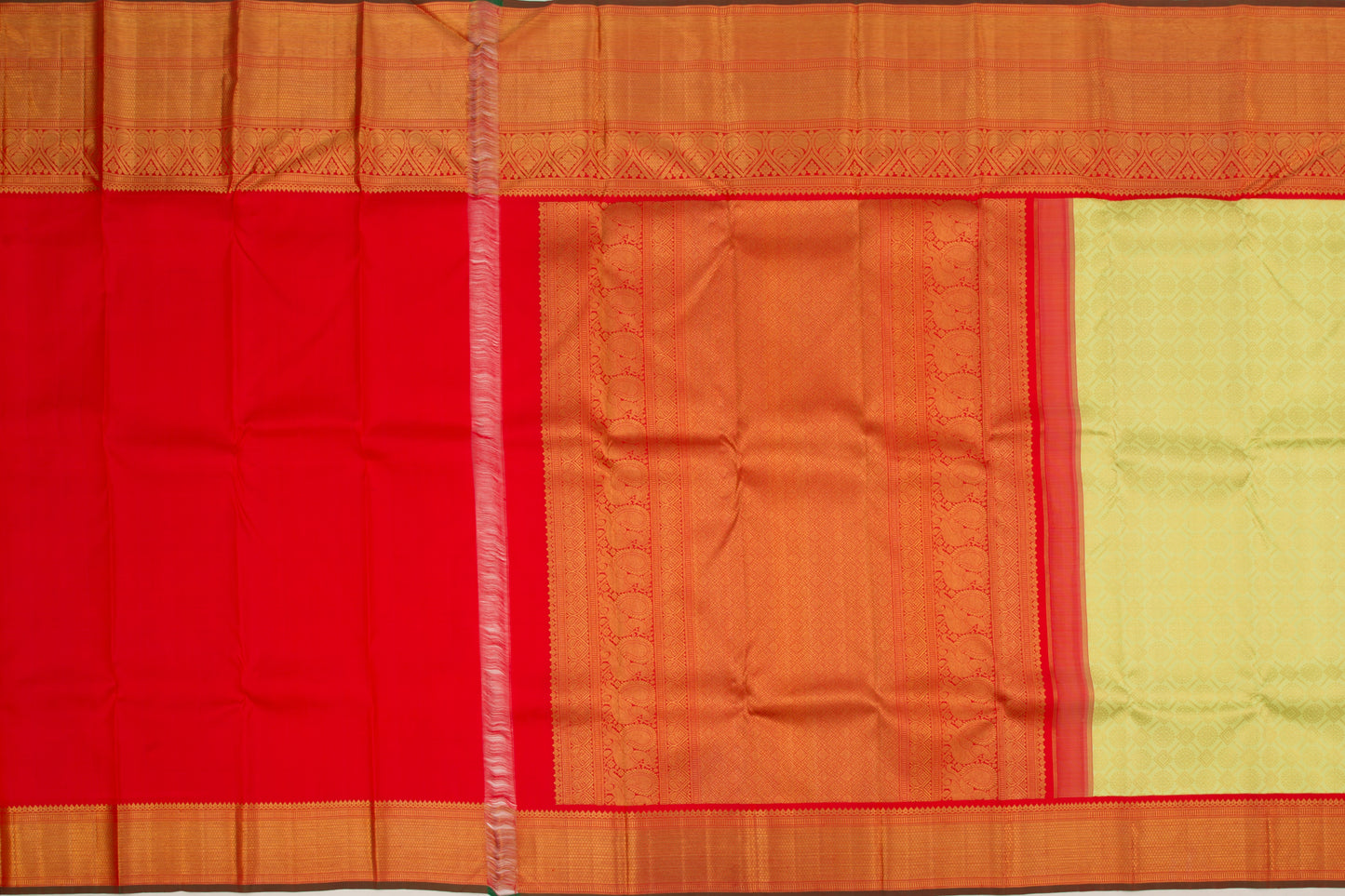 Kanchipuram Silk Brocade Pista Green Saree