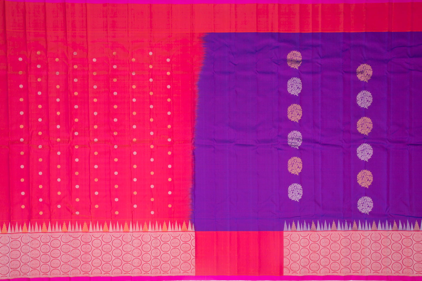 Gadwal Silk Butta Purple Saree