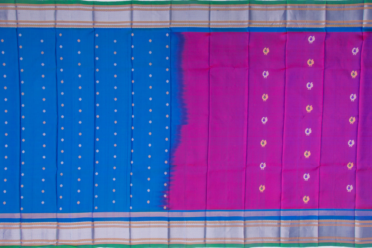 Kuppadam Silk Cotton Butta Purple Saree