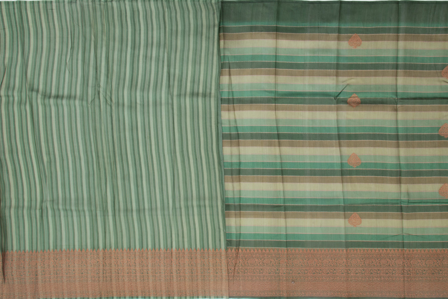 Tussar Butta Green Saree