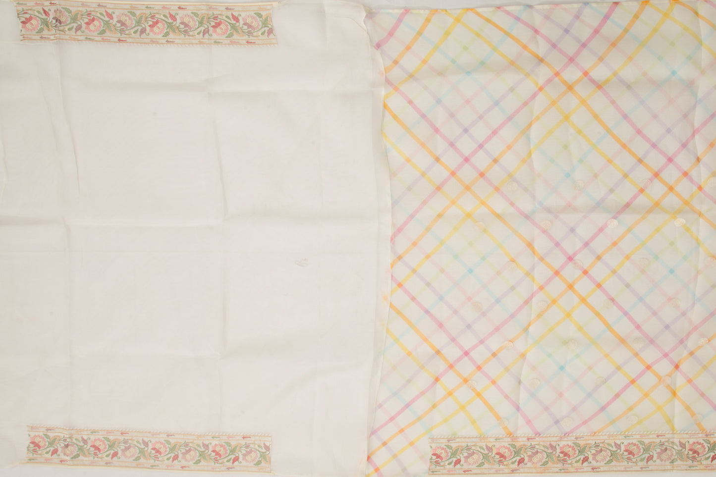 Organza Printed White Saree