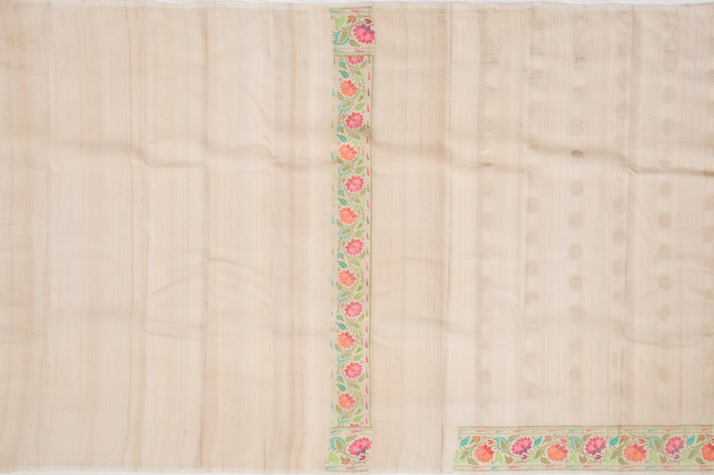 Banarasi Tussar Georgette Butta Beige Saree