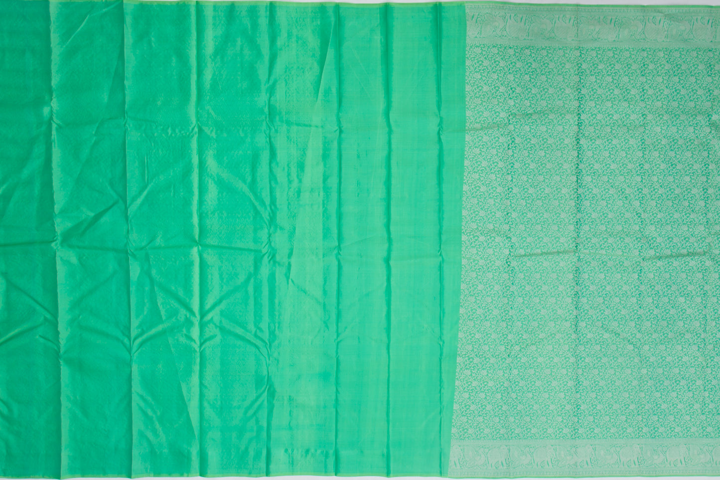 Soft Silk Jaal Pastel Green Saree