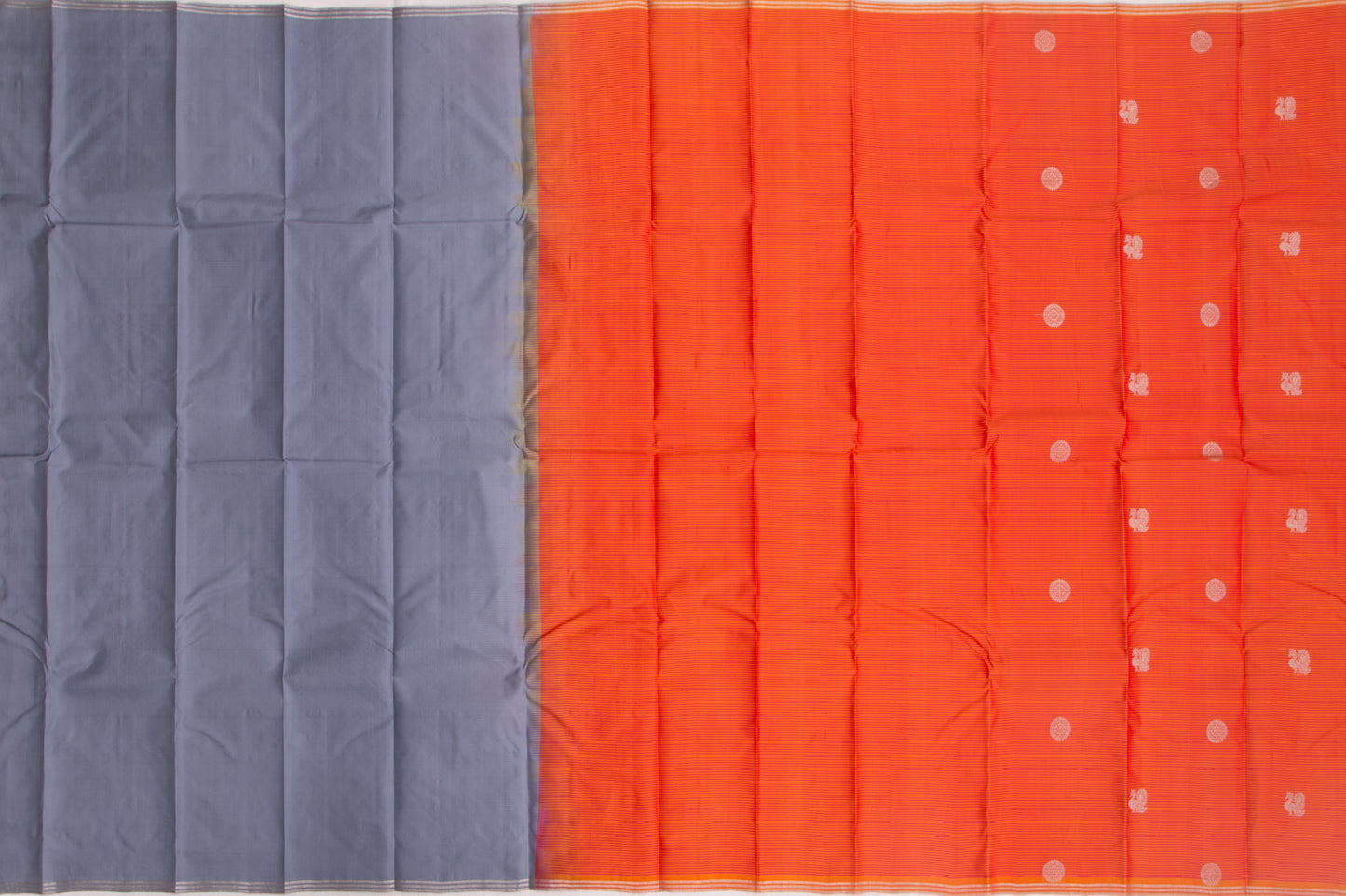 Soft Silk Butta Pink And Orange Saree