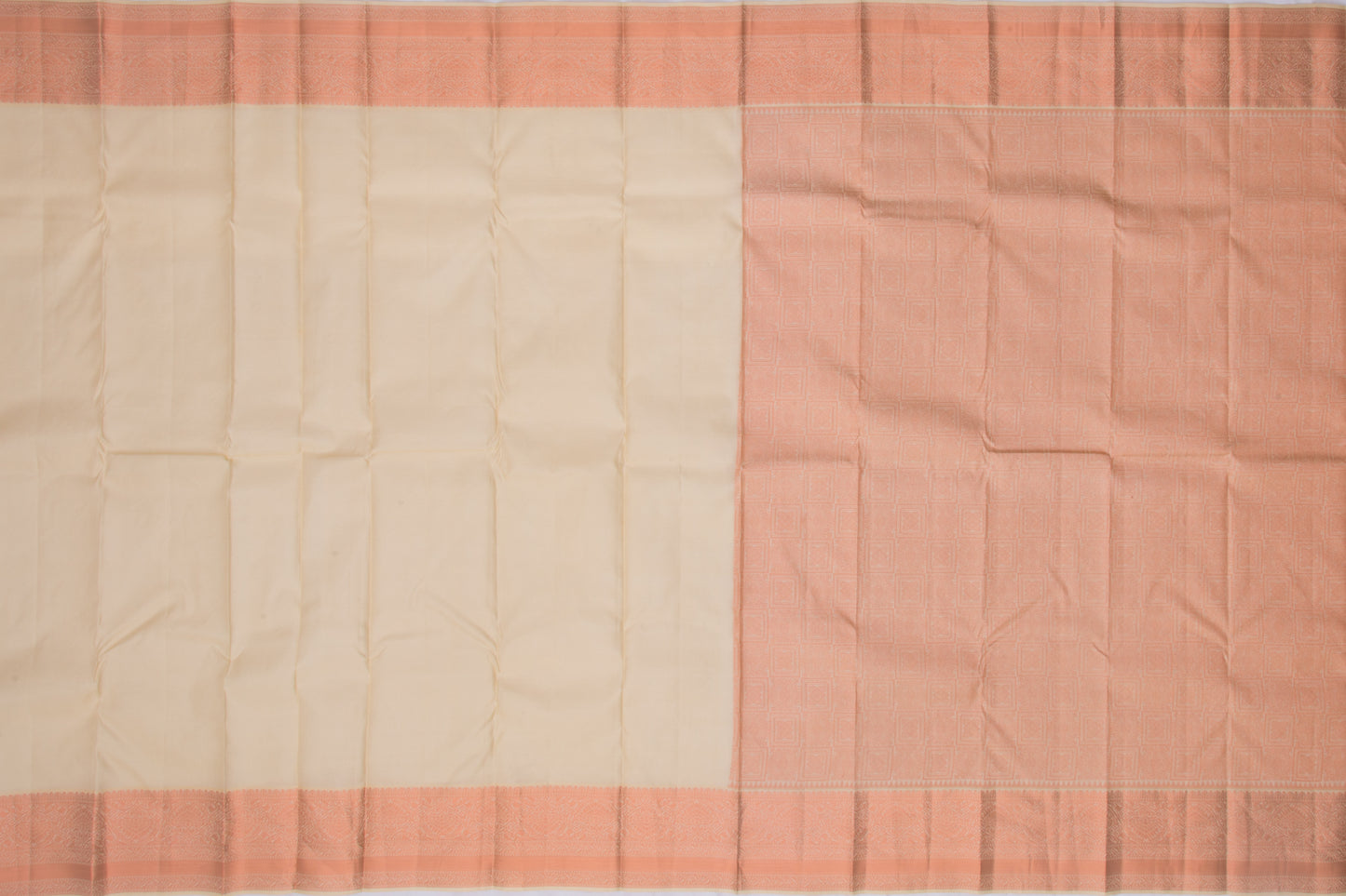 Soft Silk Brocade Cream Saree