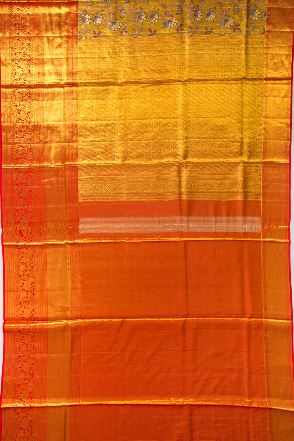 Kanchipuram Silk Tissue Brocade Gold Saree