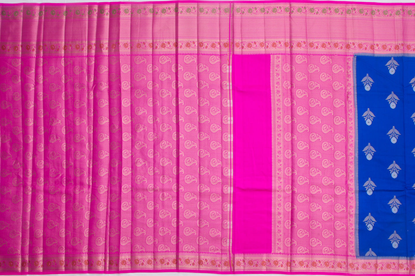 Chiniya Silk Butta Dark Blue Saree