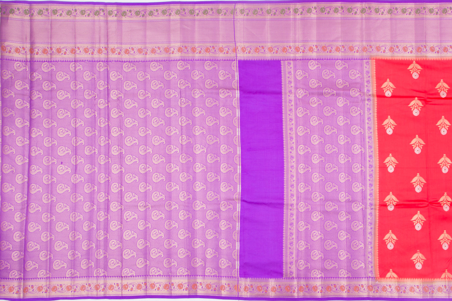 Chiniya Silk Butta Red Saree