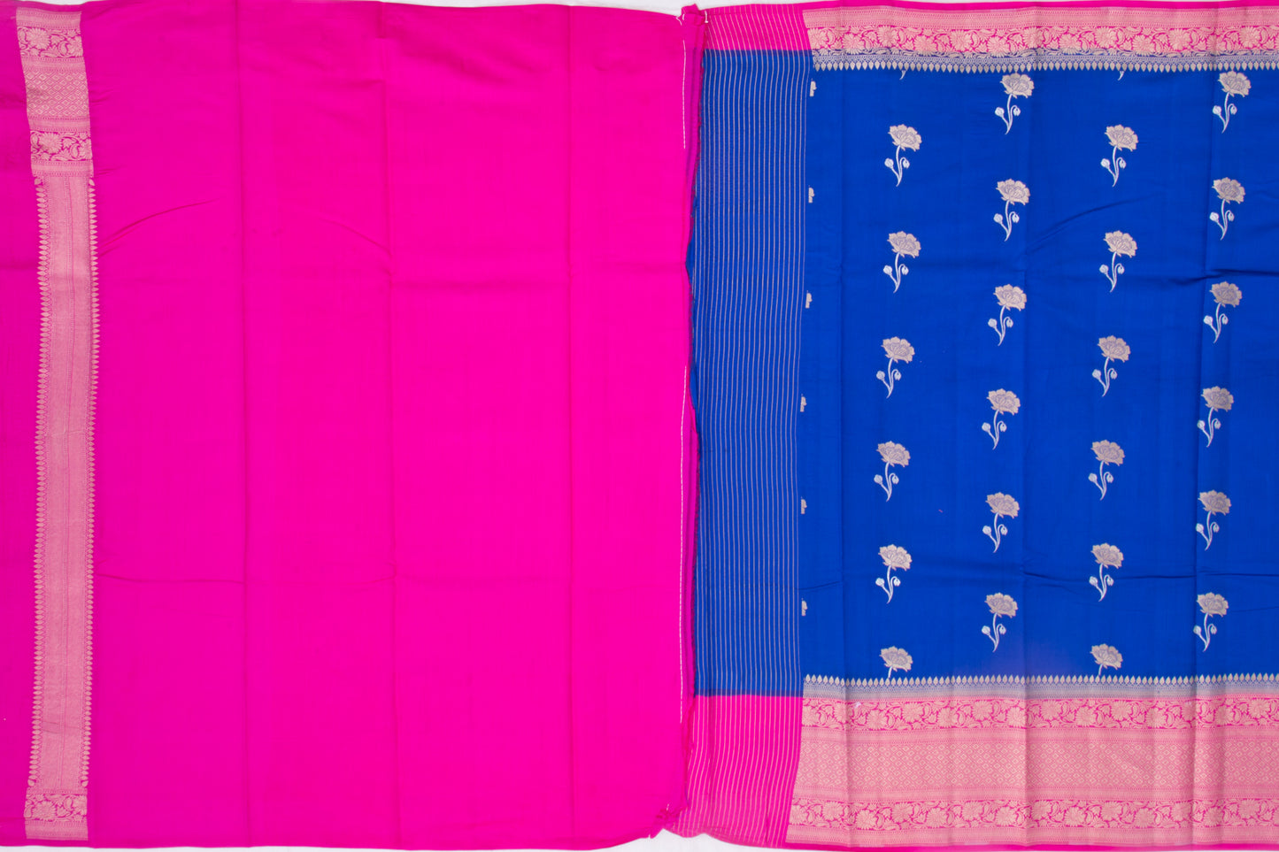 Chiniya Silk Butta Dark Blue Saree
