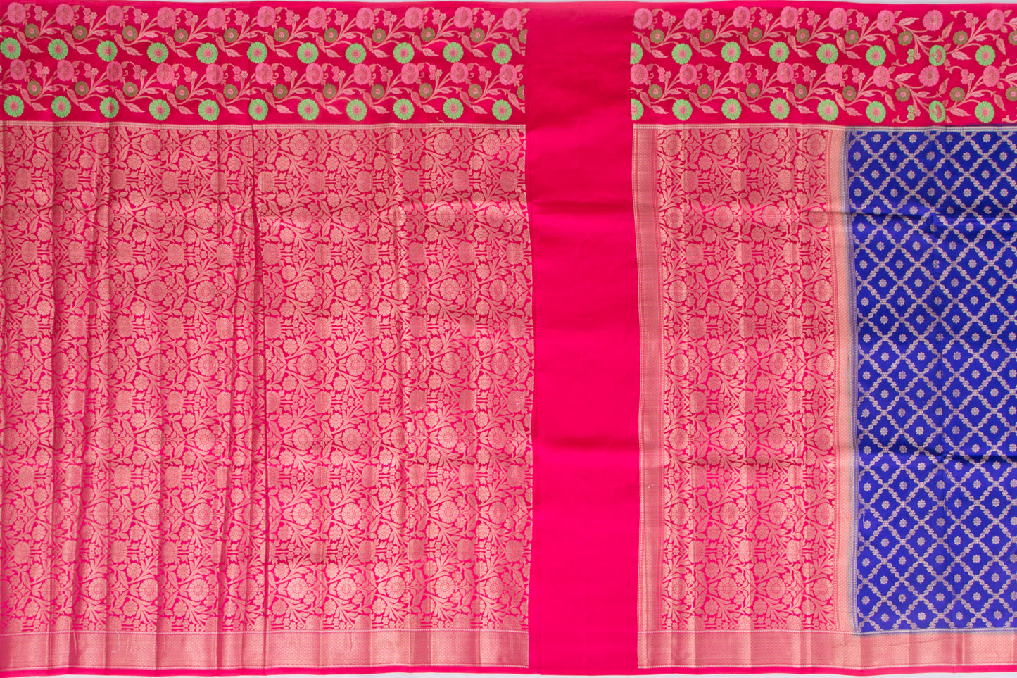 Chiniya Silk Brocade Dark Blue Saree