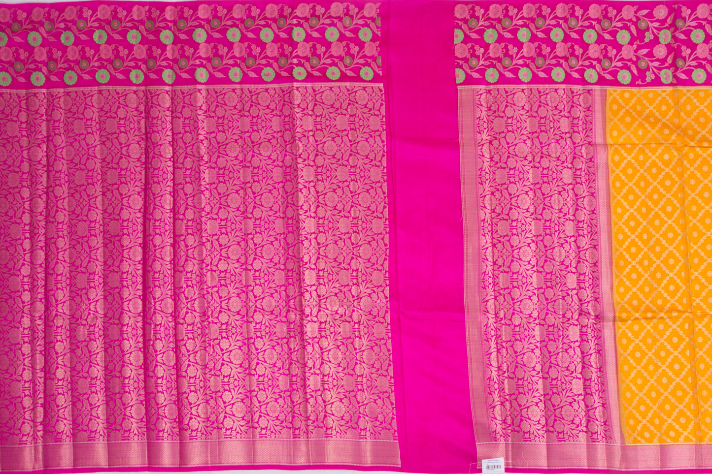 Chiniya Silk Brocade Yellow Saree