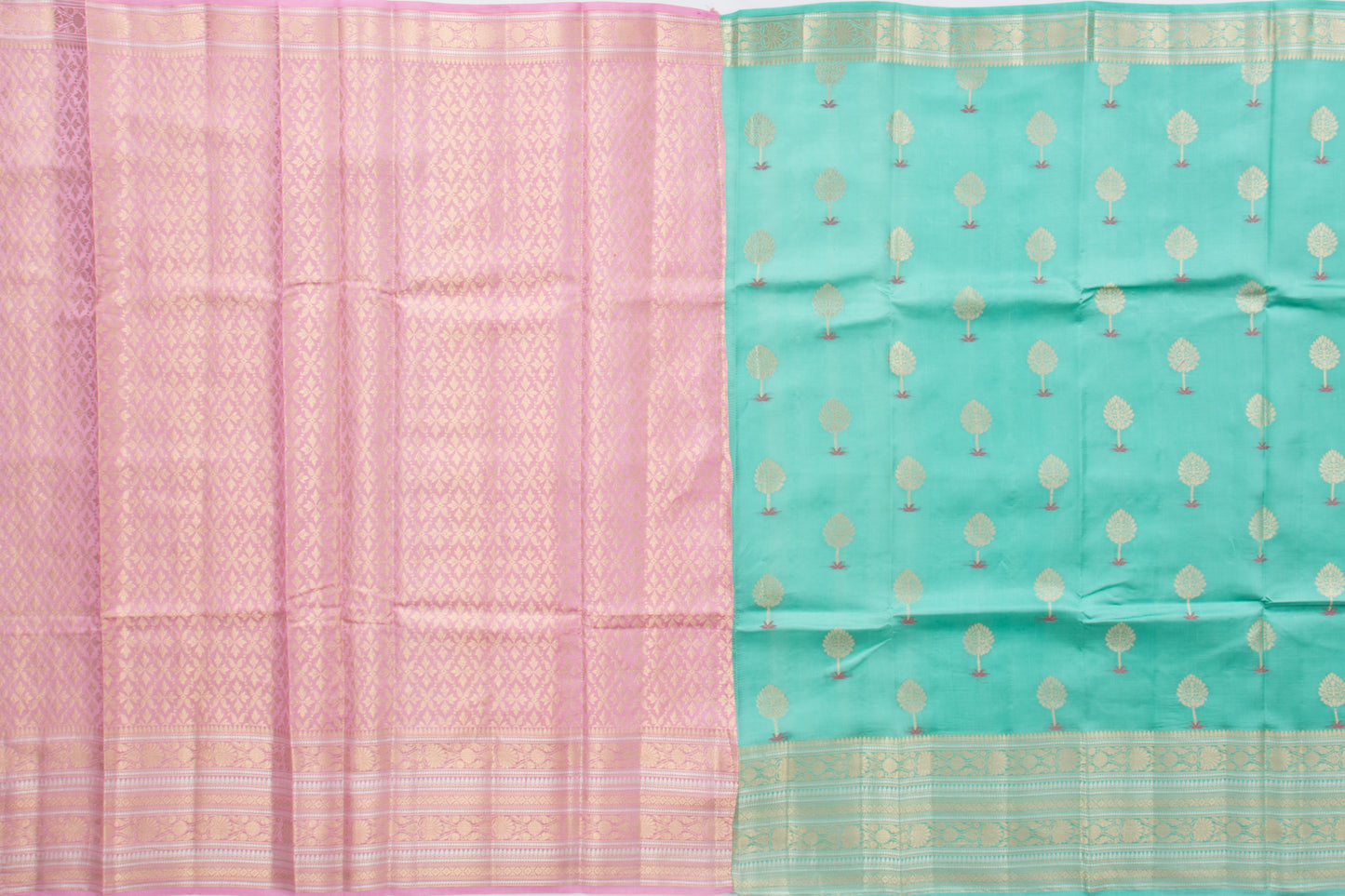 Chiniya Silk Butta Sea Green Saree