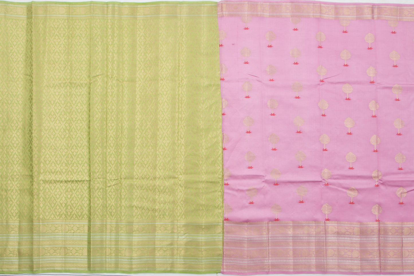 Chiniya Silk Butta Pink Saree