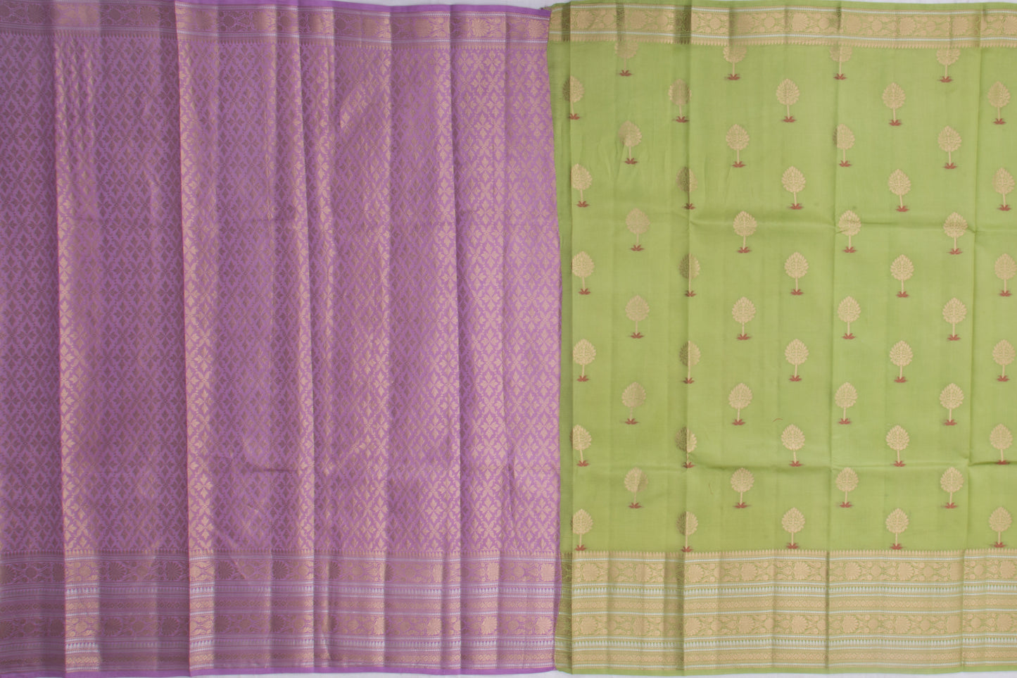Chiniya Silk Butta Green Saree