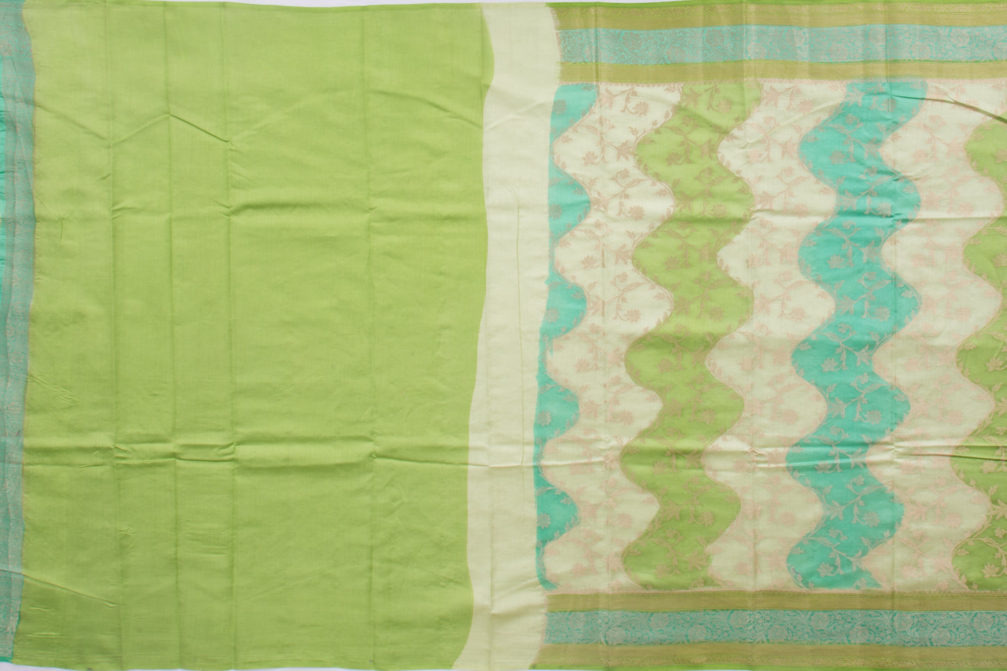 Chiniya Silk Brocade Green Saree