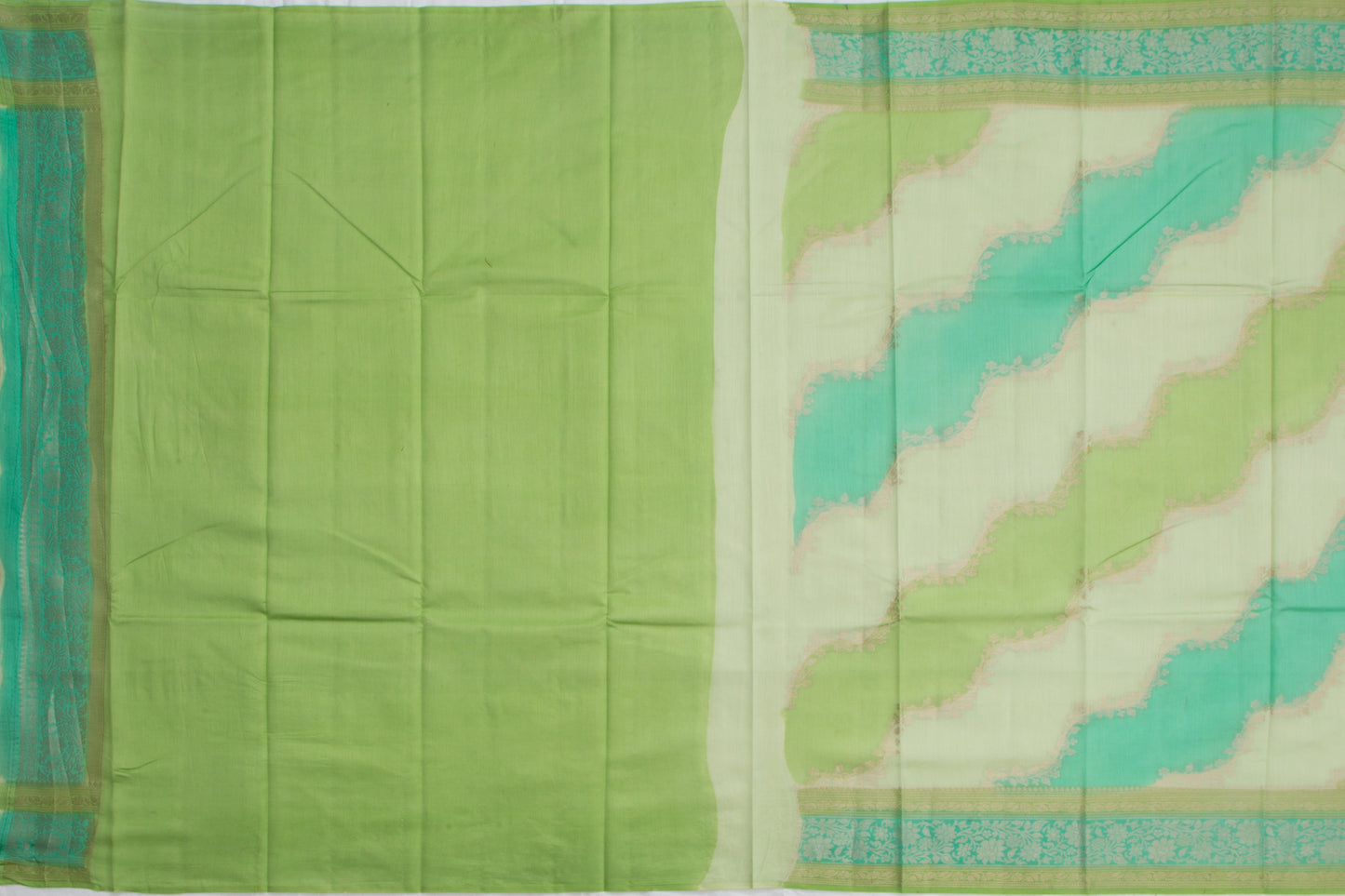 Chiniya Silk Brocade Green Saree