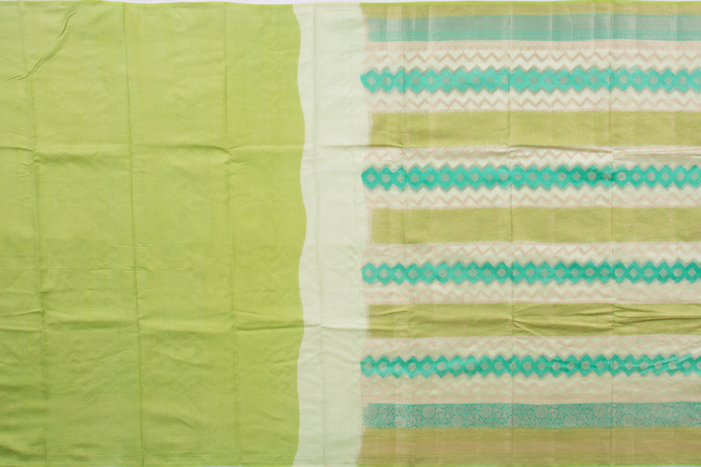 Chiniya Silk Brocade Green Saree