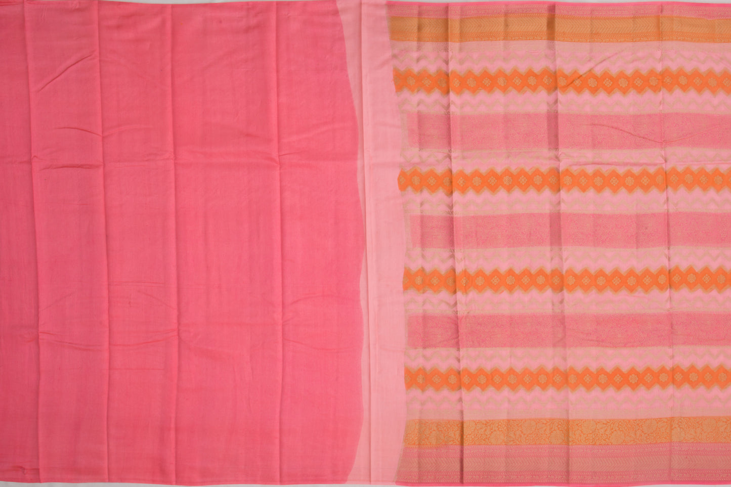 Chiniya Silk Brocade Pastel Pink Saree