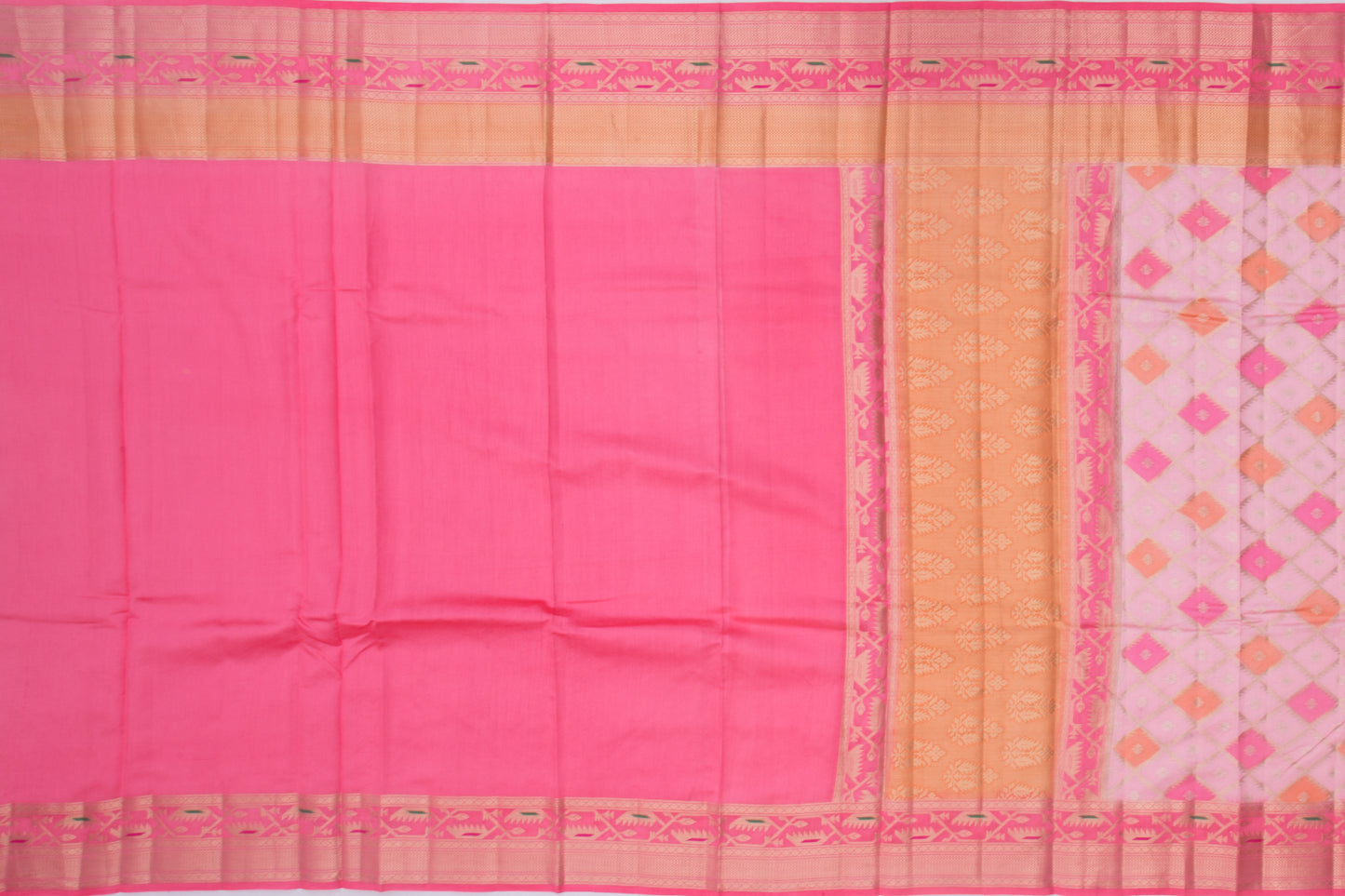 Chiniya Silk Brocade Pastel Pink Saree
