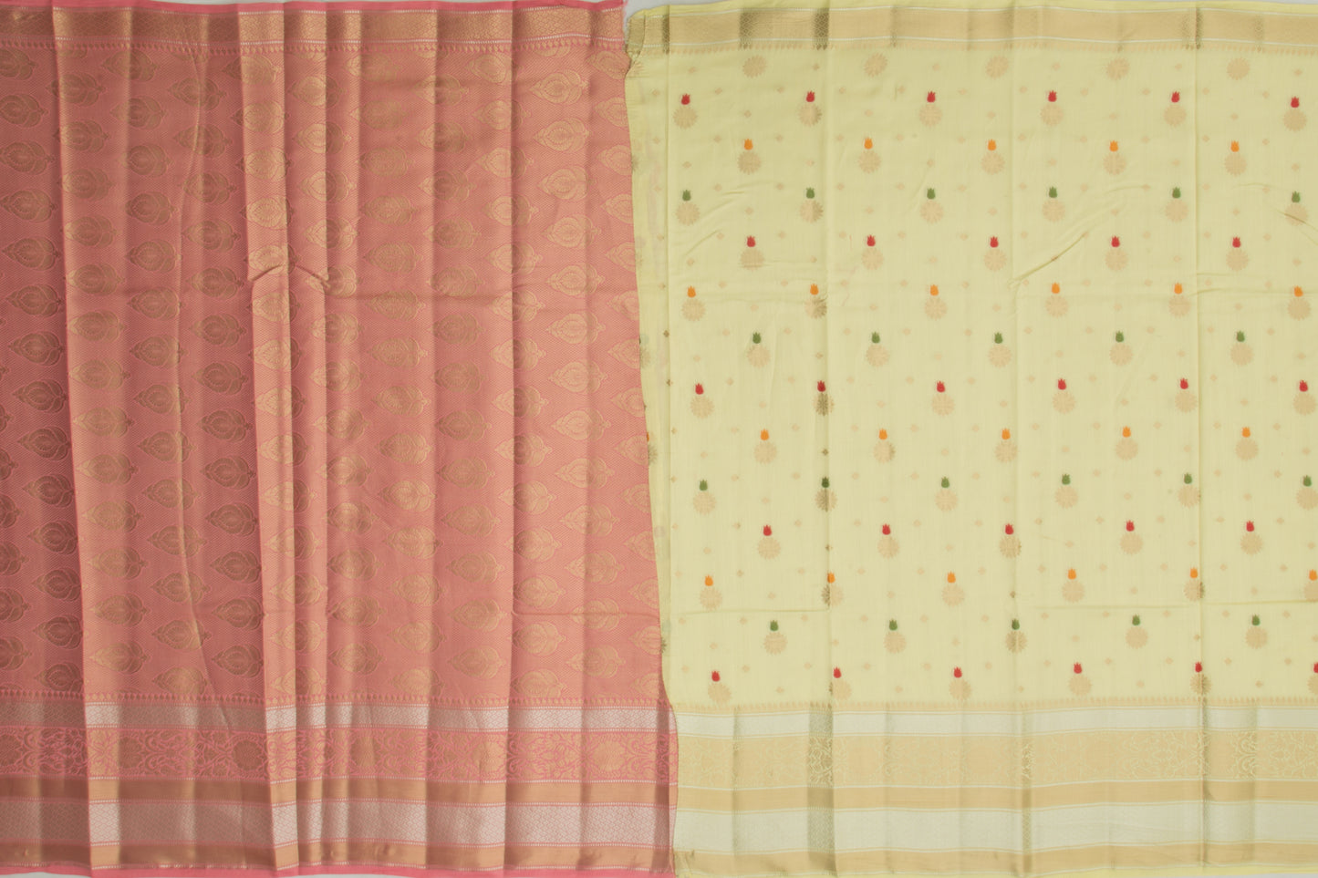 Chiniya Silk Butta Pastel Yellow Saree