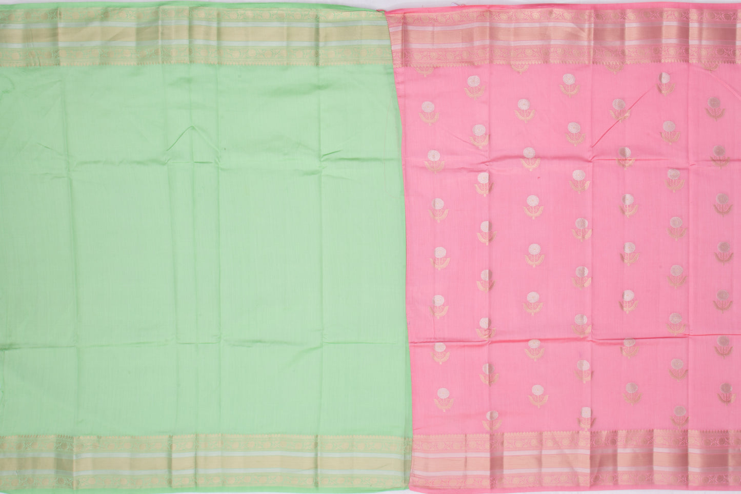 Chiniya Silk Butta Pink Saree