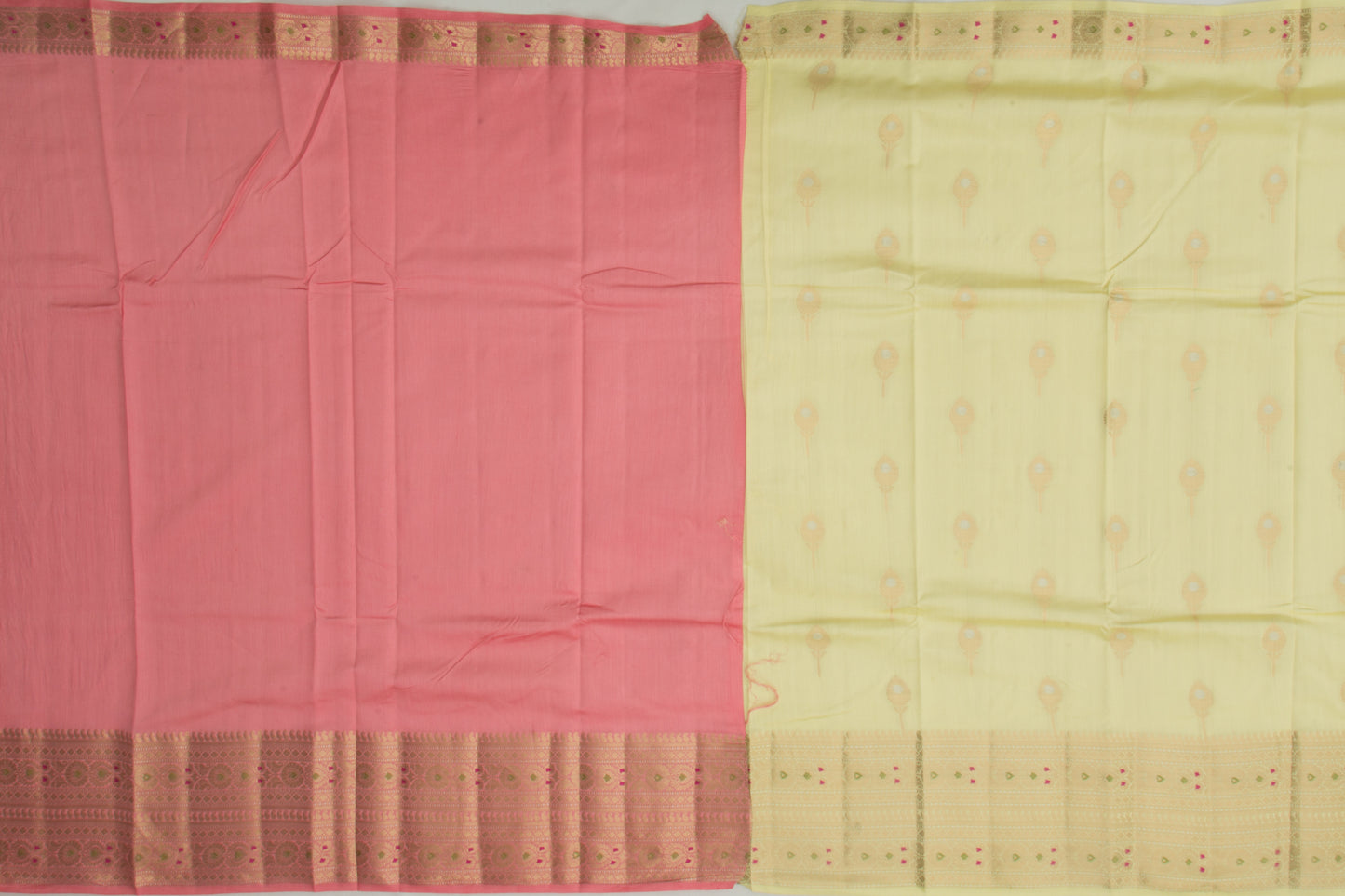 Chiniya Silk Butta Yellow Saree