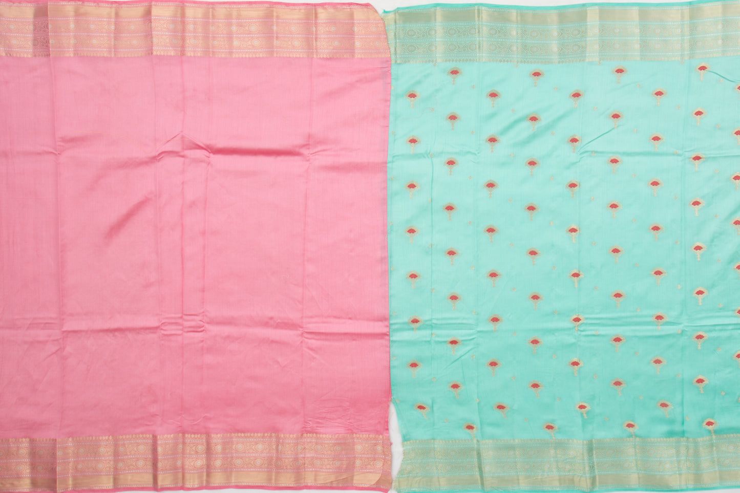 Chiniya Silk Butta Sea Green Saree