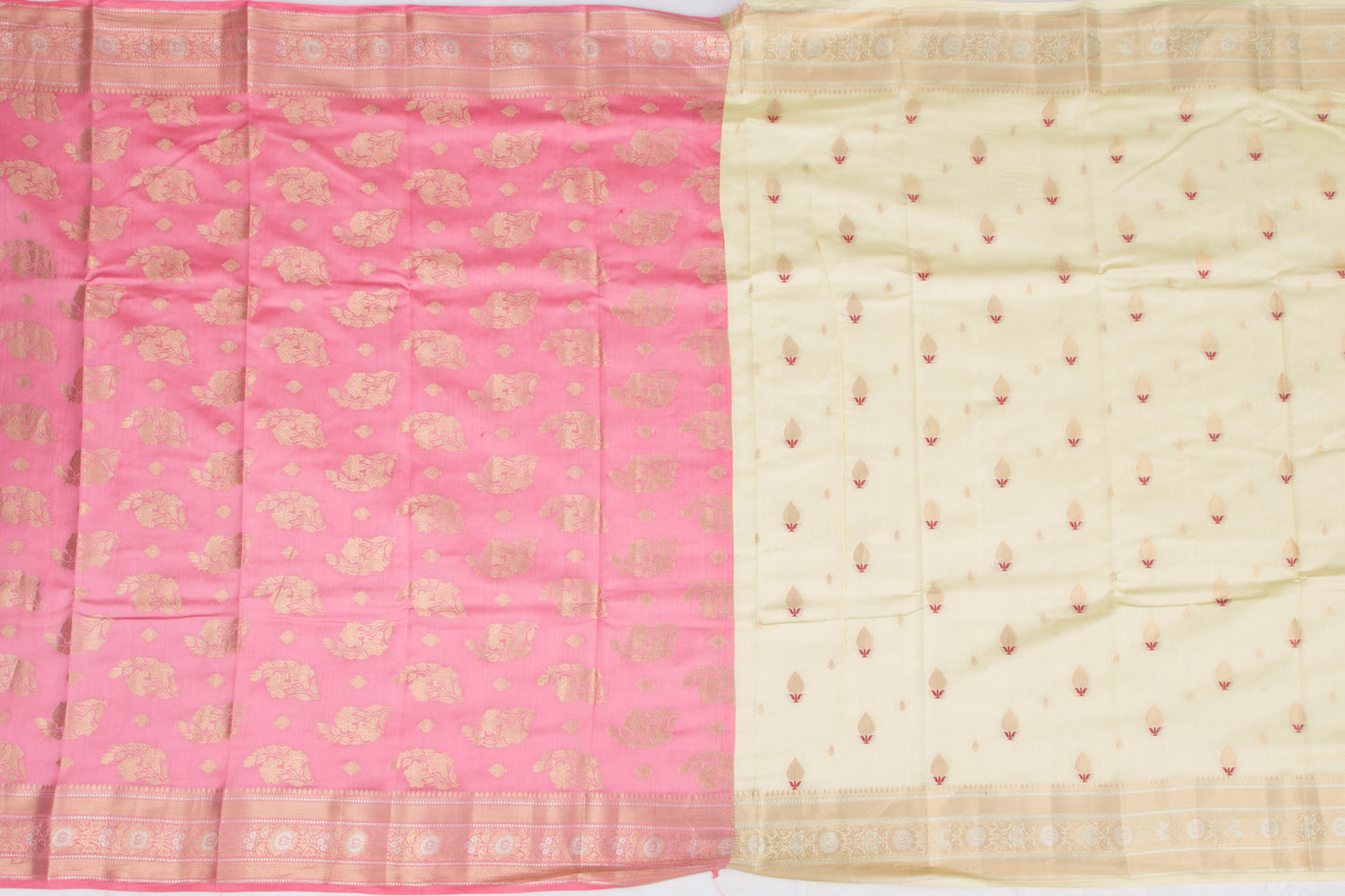 Chiniya Silk Butta Pastel Yellow Saree