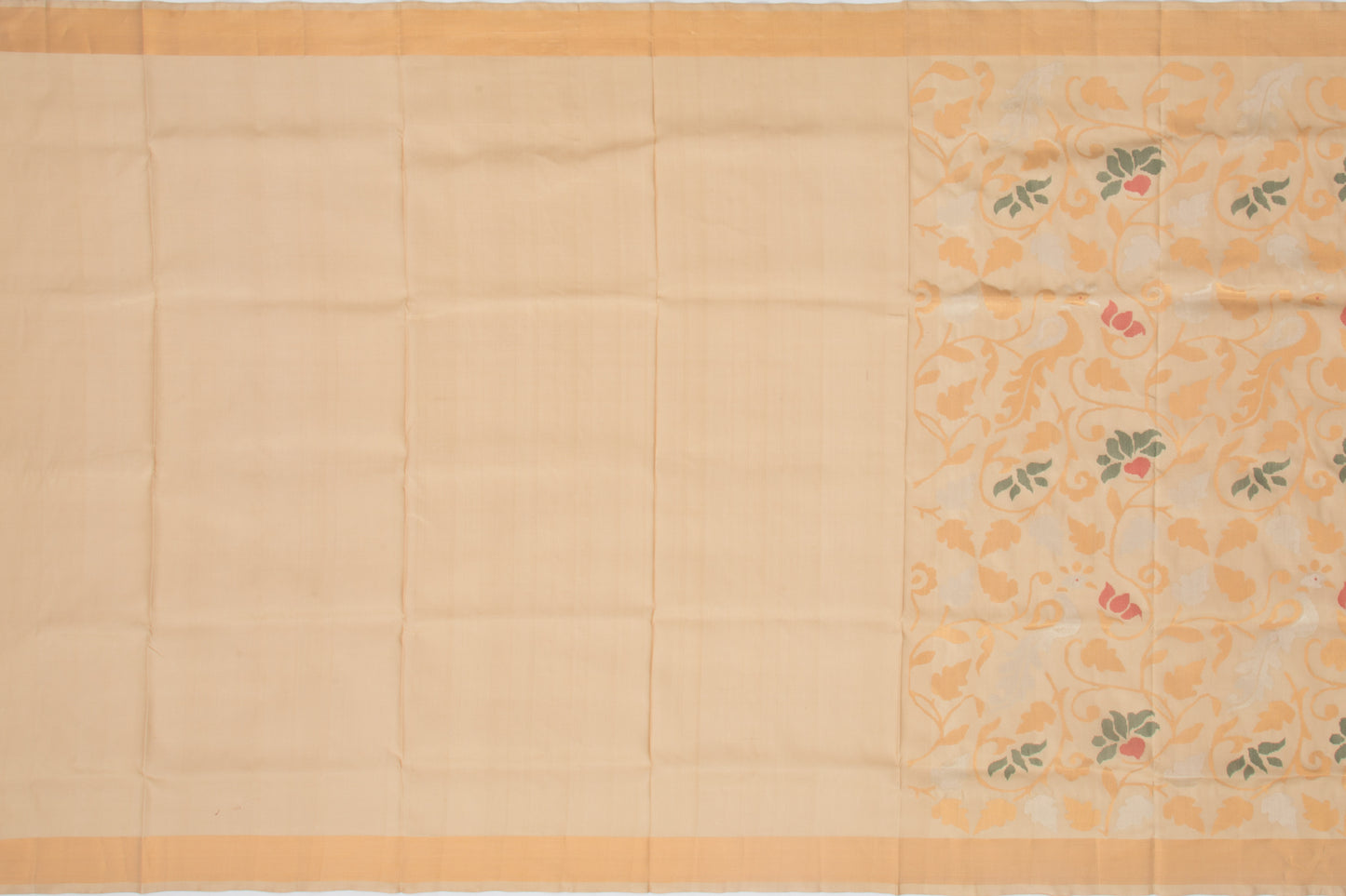 Uppada Silk Jamdani Jaal Cream Saree
