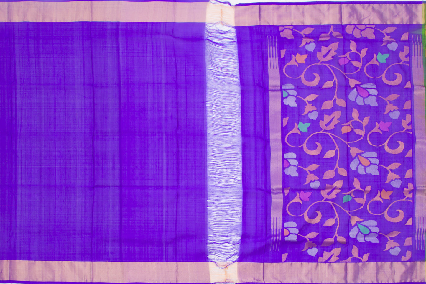 Uppada Silk Jamdani Jaal Green Saree