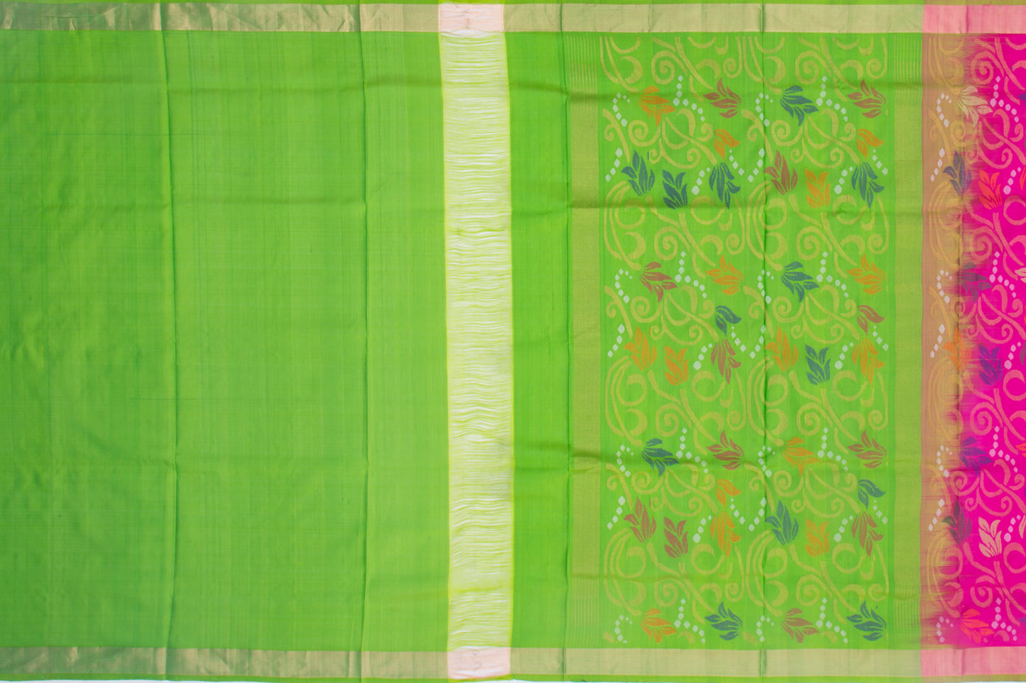 Uppada Silk Jamdani Jaal Pink Saree