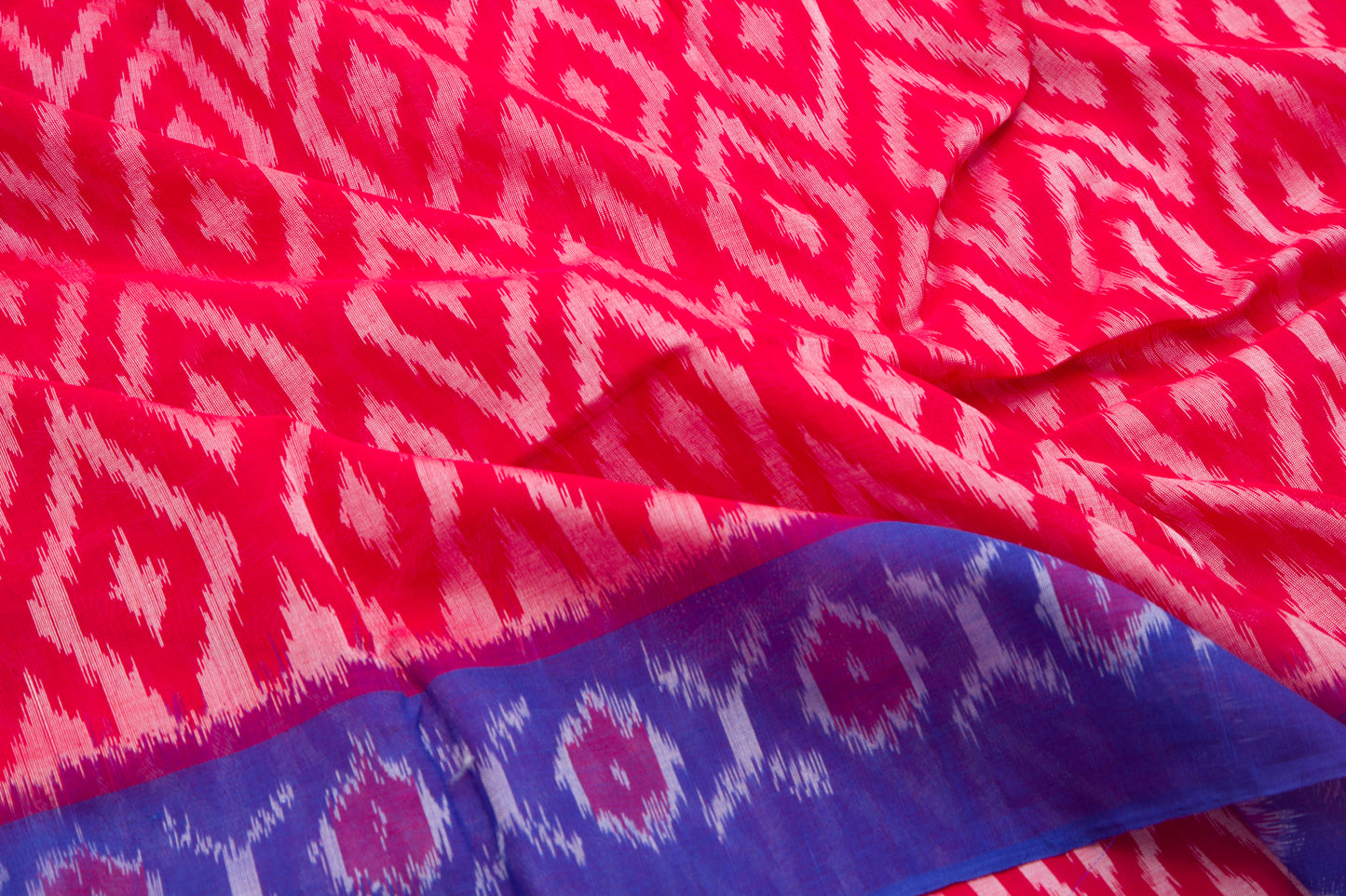 Pochampally Cotton Ikat Red Saree