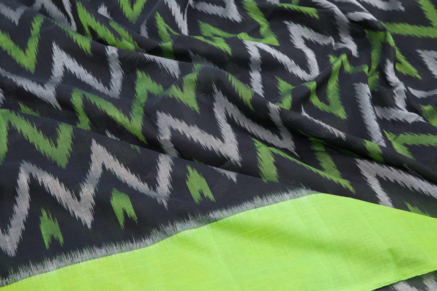 Pochampally Cotton Ikat Black Saree