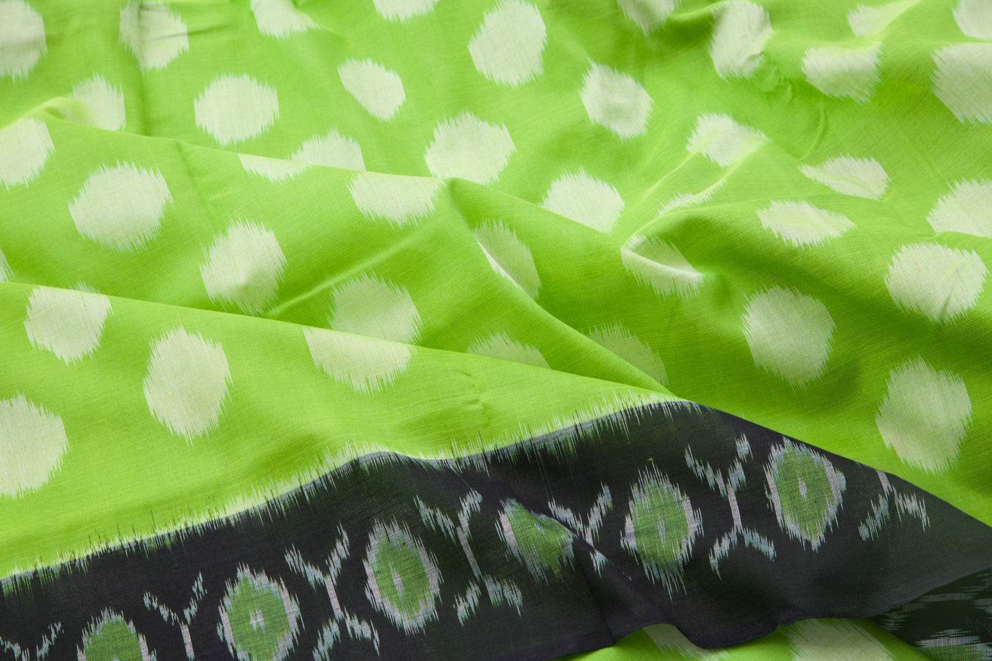 Pochampally Cotton Ikat Green Saree